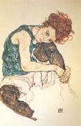Seated Woman with Bent Knee (nn03) Egon Schiele